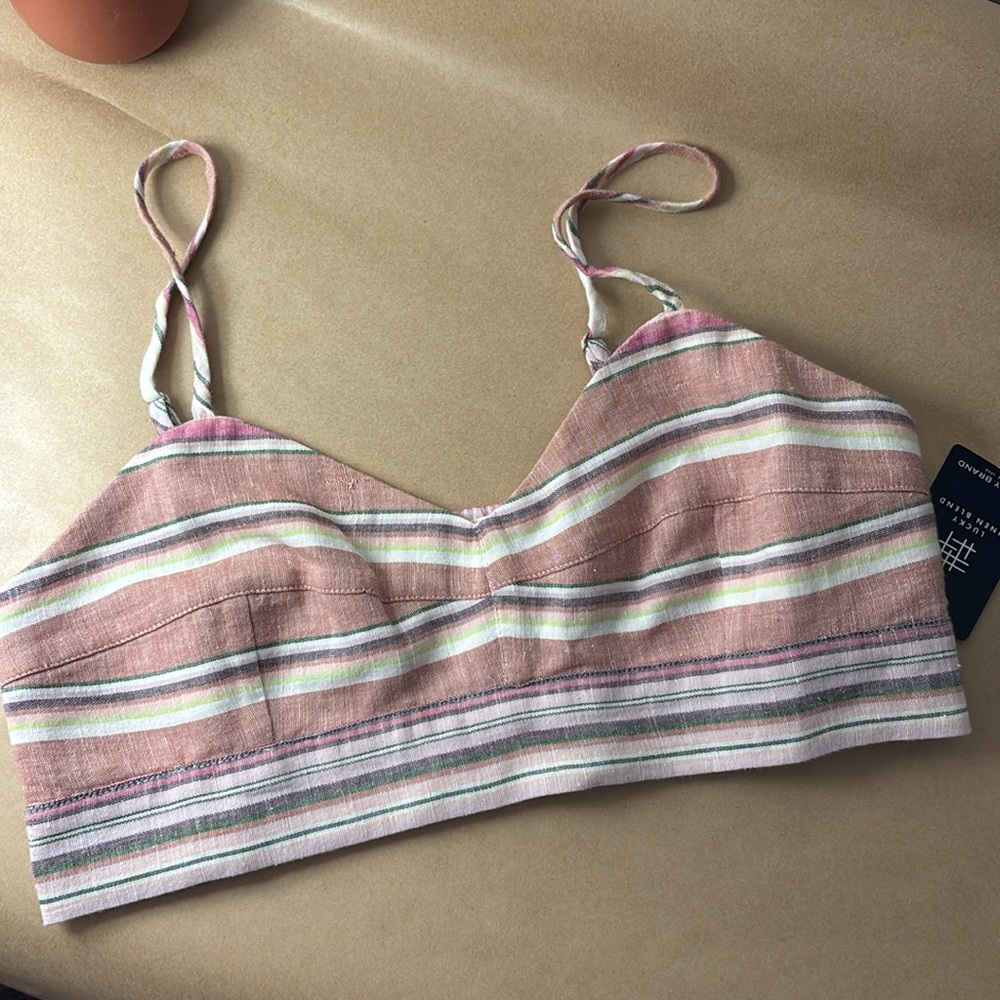 Lucky brand | linen crop top medium nwt